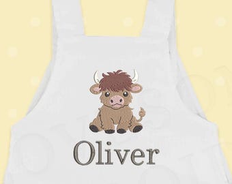Highland Cow 3 Sizes Machine Embroidery Design, Cute Little Cow Baby Embroidery File | Lovesome Design