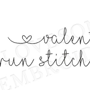 Valentine Script 2inch Bean Stitch Font A-Z, Cursive Run Stitch Font, Machine Embroidery Digital Download | Lovesome Embroidery