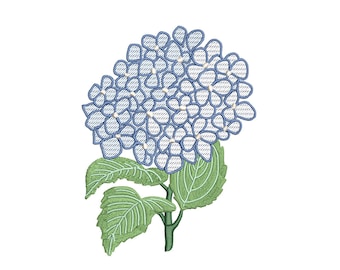 Hydrangea Quick Stitch Multisize Machine Embroidery Design File Digital Download | Lovesome Design