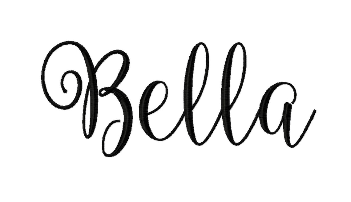 Bella Script Font A-Z 3inch Machine Embroidery Font Digital Download ...