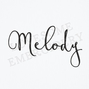Melody Script 2inch Font A-Z, Fancy Cursive Embroidery Font, Machine Embroidery Digital Download | Lovesome Design