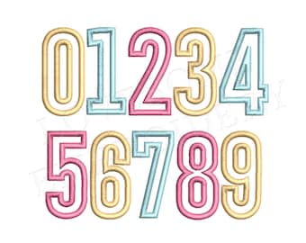 Milk Outline 1.5inch Puff Numbers 0-9 Machine Embroidery Puff Stitch Numbers, Puff 3D Foam Embroidery Digital Download | Lovesome Design
