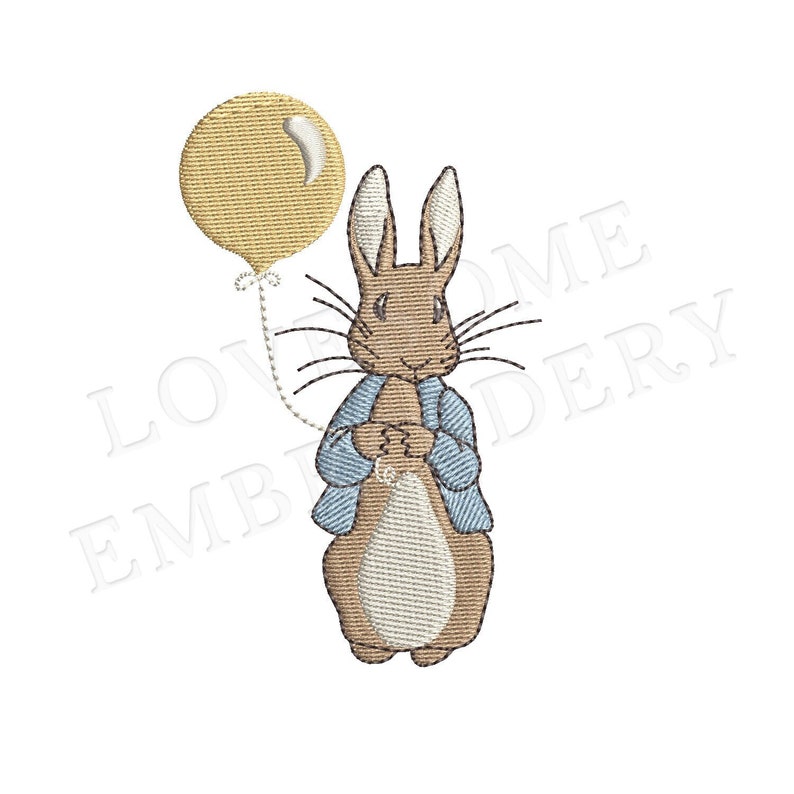 Peter Rabbit With Balloon Image Peter Rabbit With Balloon 3inch Machine Embroidery Design Digital ...