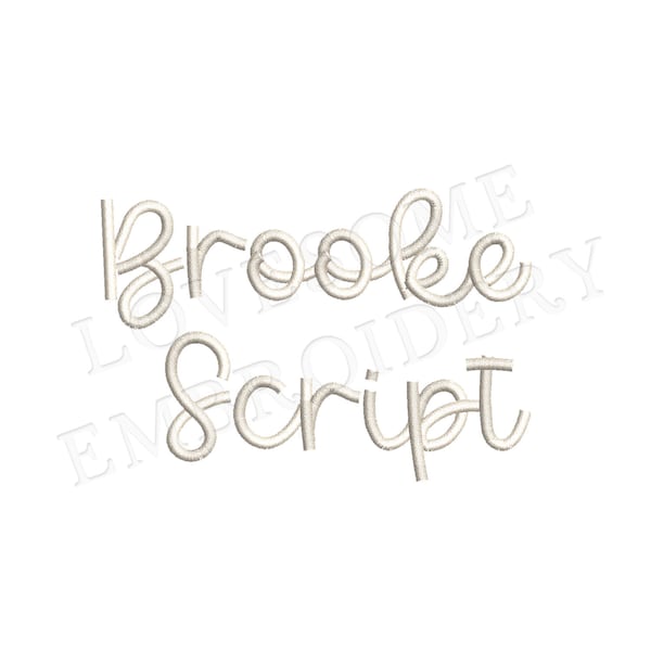 Brooke Script 2inch Satin Stitch Font A-Z, Cursive Run Stitch Font, Machine Embroidery Digital Download | Lovesome Embroidery