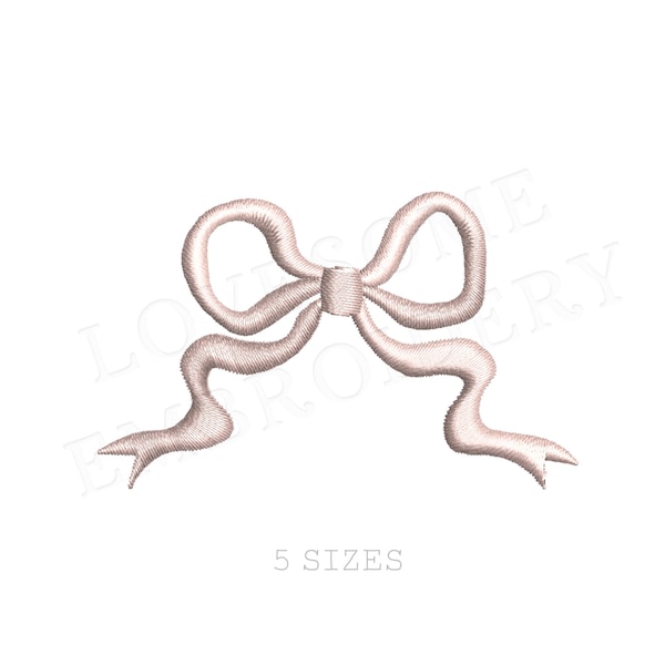 Stylish Bow Five Sizes Machine Embroidery Design, Lovely Mini Bows Multiple Size Customizable Embroidery Digital File | Lovesome Design