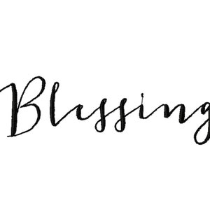 Blessing Script Font A-Z 3inch Machine Embroidery Font Digital Download | Lovesome Design