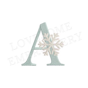 Alfabeto de floco de neve 3 polegadas A-Z Machine Bordado Fonte Digital Download | Bordado adorável