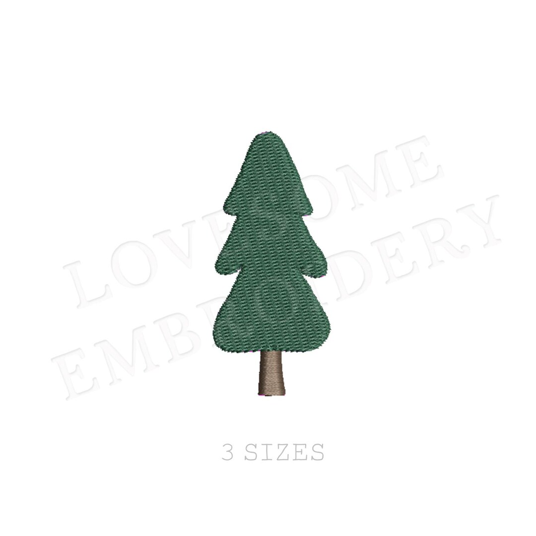 Simple Pine Tree Multisize Embroidery Design in 3inch 3.5inch 4inch ...