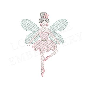 Ballerina Nutcracker 5x7 Quick Stitch Embroidery Design,  Modern Christmas Winter Holiday Embroidery File | Lovesome Design