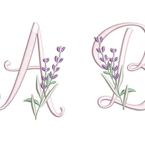 Lavender Script 5inch A-Z Machine Bordado Fonte Elegante Floral Script Fonte BX Bordados Arquivos Digital Download | Design adorável