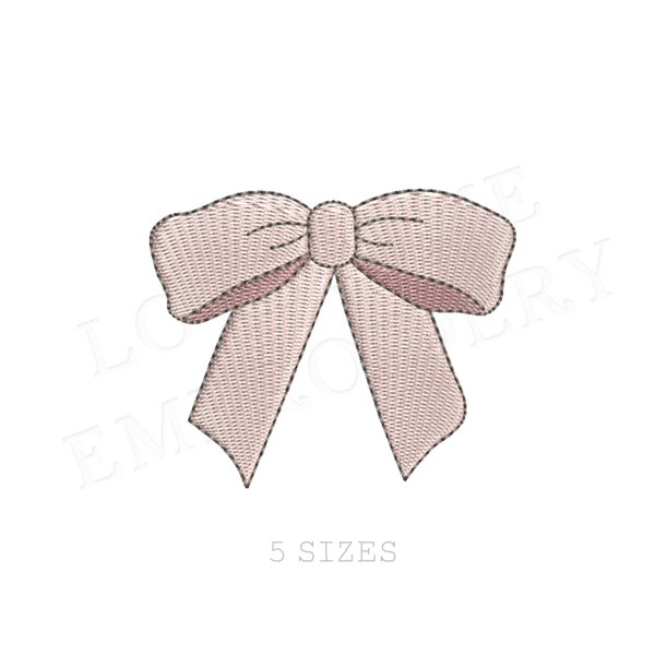 Modest Bow Five Sizes Machine Embroidery Design, Lovely Bows Multiple Size Customizable Embroidery Digital File | Lovesome Design