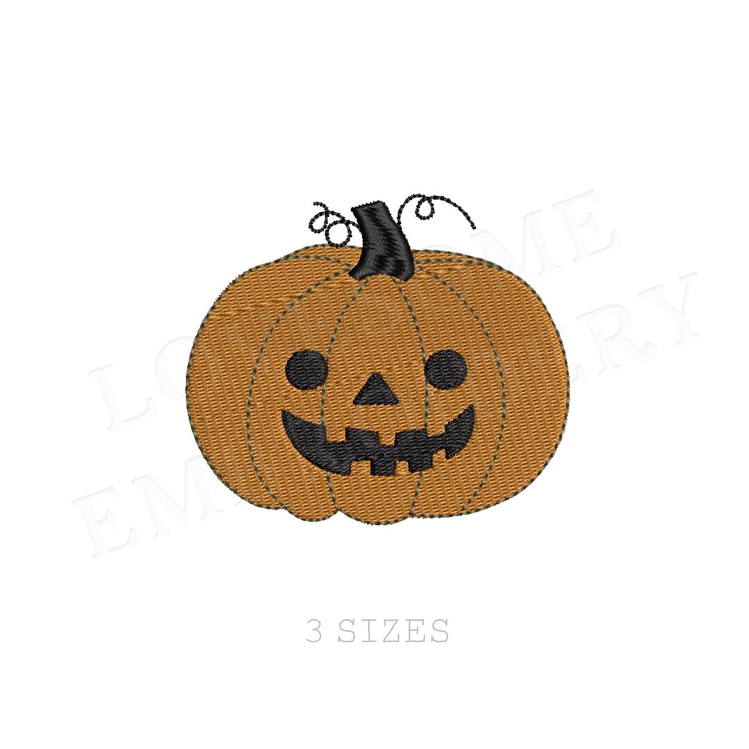 Jack O'lantern Multisize Embroidery Design in Three Sizes, Halloween