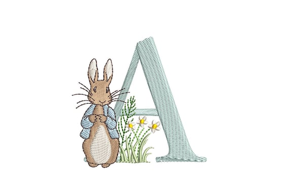 Peter Rabbit 3inch Alphabet A-Z Machine Embroidery Font Digital Download | Lovesome Design