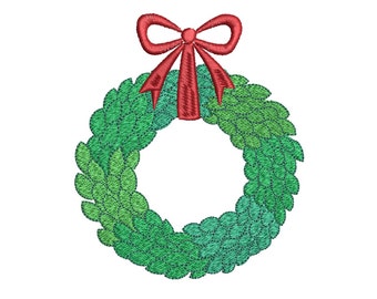 Holiday Wreath 5inch Machine Embroidery Design Digital Download | Lovesome Design