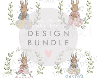 BUNDLE Peter Rabbit Easter ALL SIZES Machine Embroidery Design Bundle (Digital Download)  | Lovesome Design