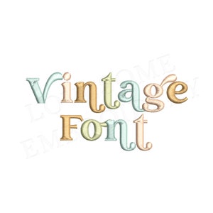 Carattere glifi vintage Carattere retrò da 0,75 pollici A-Z Carattere ricamo macchina Download digitale / Design adorabile