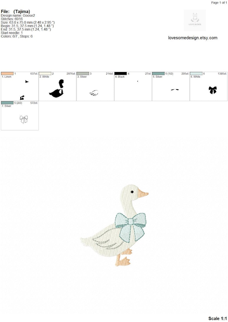 May include: A white goose with a light blue bow around its neck. The goose is standing on a white background.