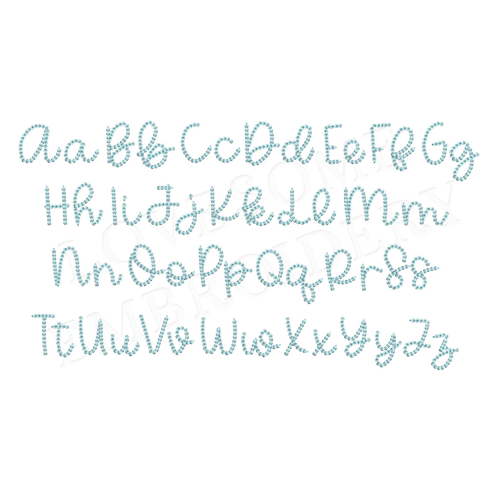 Chain Script Font A-Z 1.5inch Cursive Chain Stitch Machine Embroidery ...