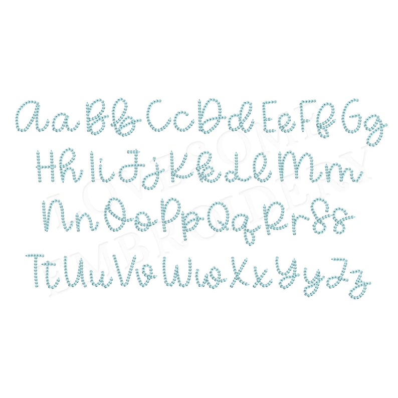 Chain Script Caligraphy Chain Script Font A-Z 1.5inch Cursive Chain Stitch Machine Embroidery ...