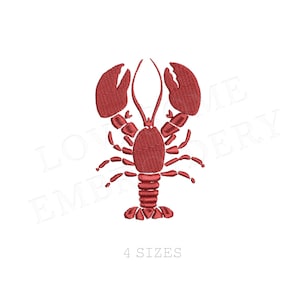 Lobster Mini Embroidery Design Multisize, Nautical Machine Embroidery Digital File | Lovesome Design