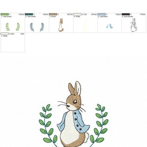Peter Rabbit Wreath 4inch Machine Embroidery Design Digital Download ...