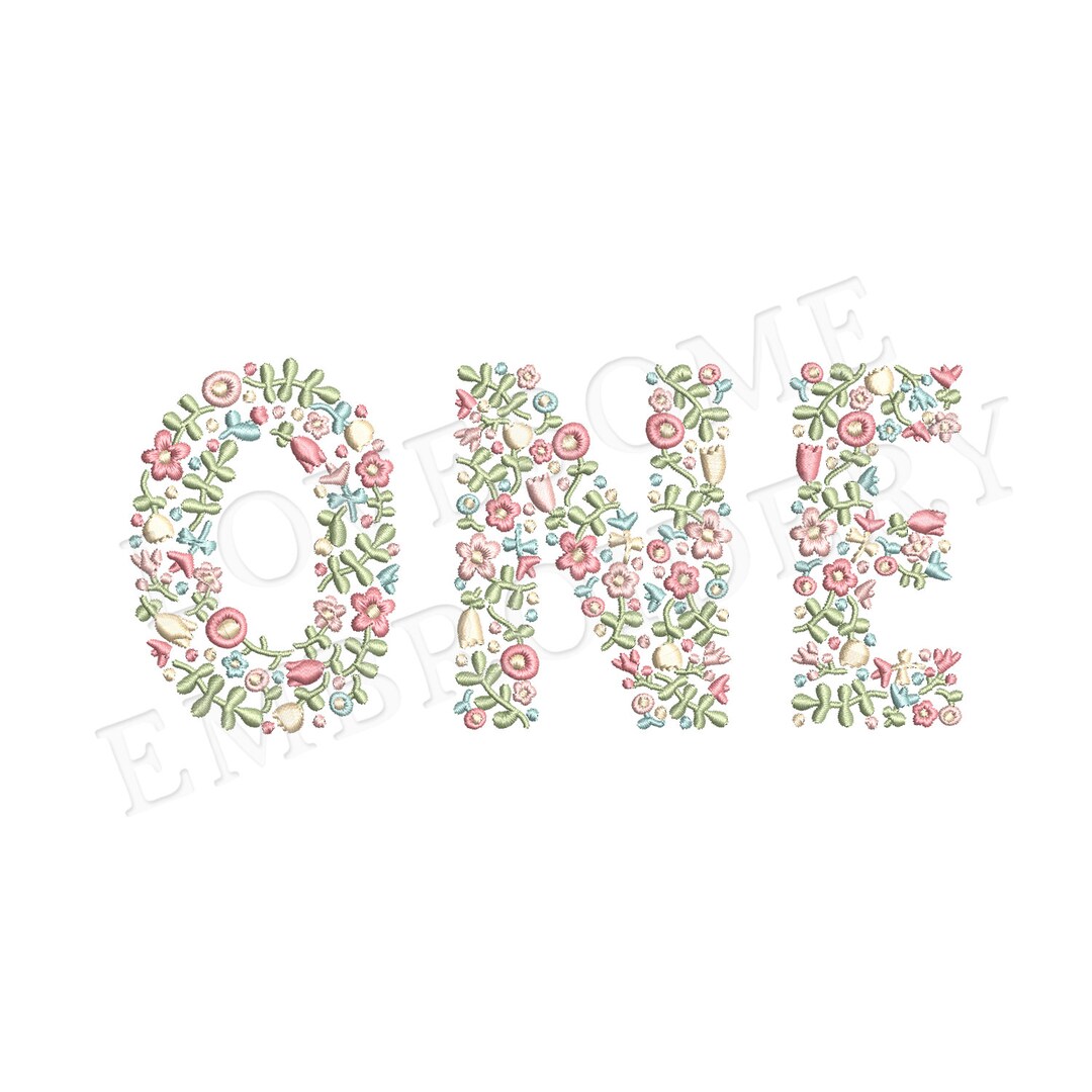 One Embroidered Floral One 5x7 Embroidery Design, Modern Floral Fill Embroidery File ...