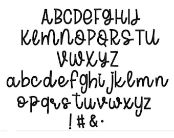 Olivia Script Font A-Z 1inch Machine Embroidery Font Digital Download | Lovesome Embroidery