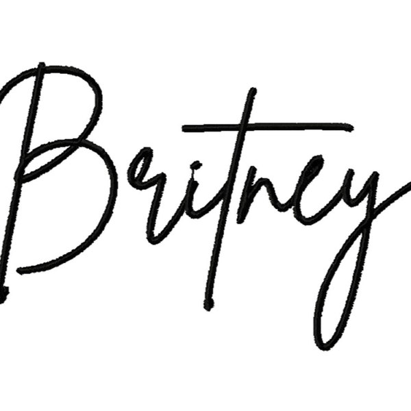 Britney Script Font A-Z 5inch Machine Embroidery Font Digital Download | Lovesome Embroidery