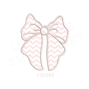 Precious Bow Applique Three Big Sizes Machine Embroidery Design, Lovely Bows Multiple Size Customizable Embroidery File | Lovesome Design