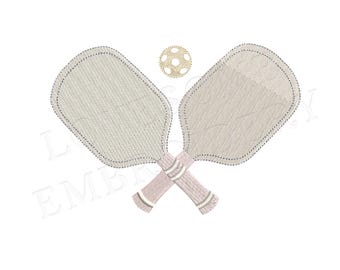Pickleball Paddles 5 cm Stickdatei, Sport Stickdatei, Stickdatei | Liebevolles Design