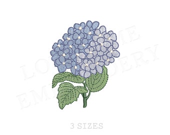 Hydrangea Small Multisize Machine Embroidery Design File Digital Download | Lovesome Design