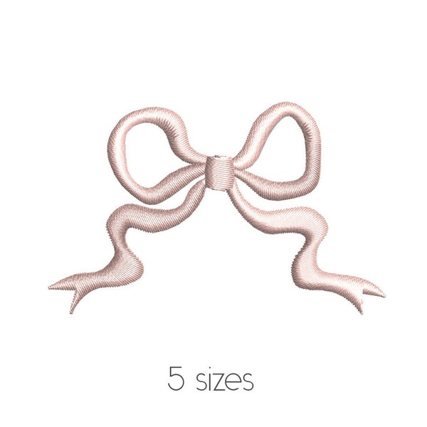 Stylish Bow Five Sizes Machine Embroidery Design, Lovely Mini Bows Multiple Size Customizable Embroidery Digital File | Lovesome Design