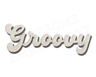 Groovy Shadow 1inch Script Font A-Z Machine Embroidery Font Digital Download | Lovesome Design