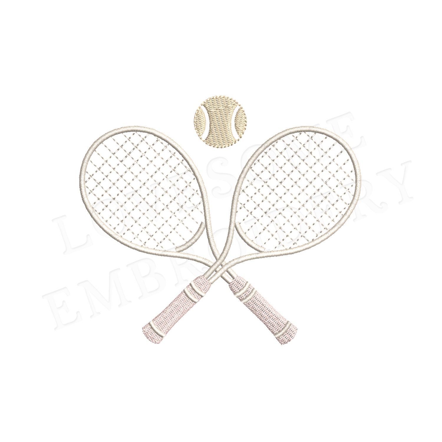 Tennis Rackets 2inch Embroidery Design, Sports Machine Embroidery Digital File | Lovesome Design