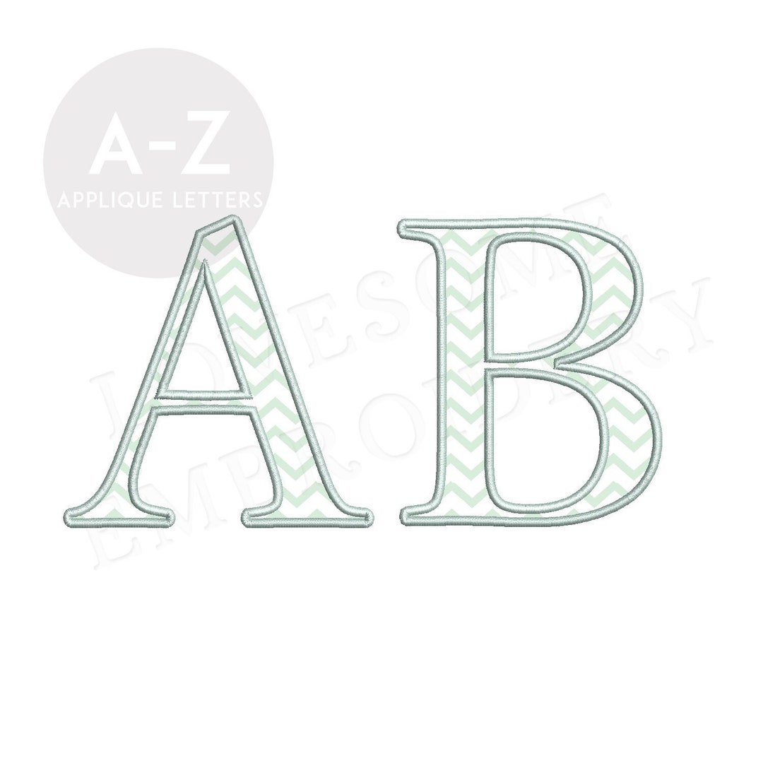 Applique Uppercase 5inch Embroidery Font Matching Letters With Peter ...