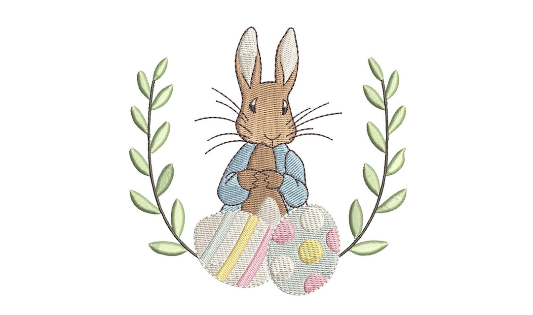 Easter Eggs 5inch Peter Rabbit Machine Embroidery Design Digital ...
