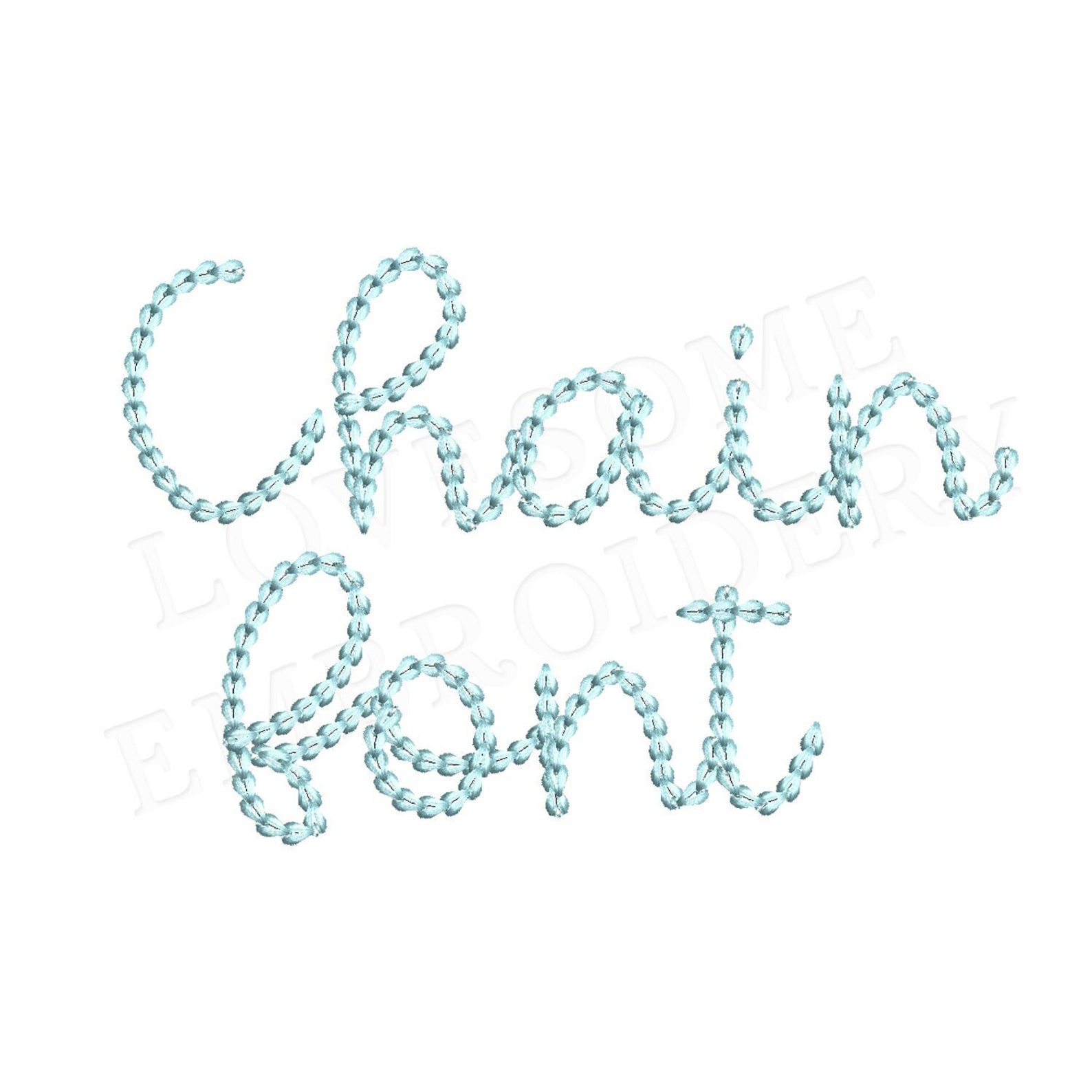 Chain Script Font A-Z 1.5inch Cursive Chain Stitch Machine Embroidery ...