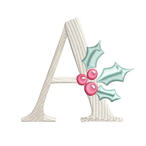 Fuente de bordado a máquina de 3 pulgadas con el alfabeto Holly de la A a la Z Descarga digital / Lovesome Design