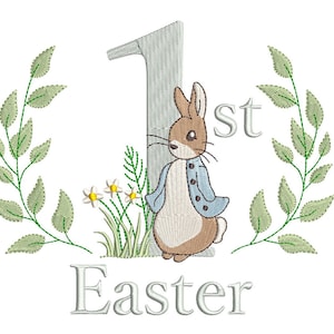 Primera Pascua 4x4 Peter Rabbit Máquina Bordado Diseño Descarga Digital / Bordado Amoroso