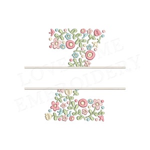 NOVA letra floral dividida Z 4 polegadas design de bordado à máquina flores delicadas fonte dividida em cores de primavera download digital | Design adorável