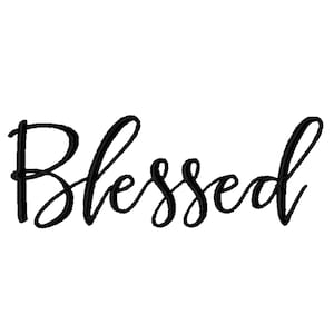 Blessed Script Font A-Z 2inch Machine Embroidery Font Digital Download | Lovesome Design
