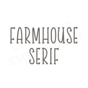 Farmhouse Serif 3inch Font A-Z Machine Embroidery Font Digital Download | Lovesome Design