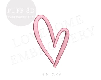 Può includere: Un ricamo 3D in rilievo rosa a forma di doppio cuore. Il design è disponibile in tre dimensioni. File di ricamo 3D in rilievo.