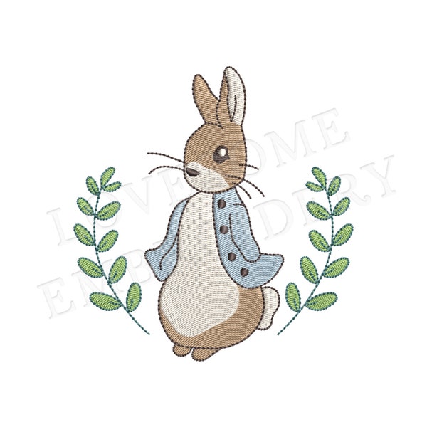 Peter Rabbit Wreath 5inch Machine Embroidery Design Digital Download | Lovesome Design