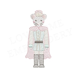 Mouse King Nutcracker 5x7 Quick Stitch Embroidery Design,  Modern Christmas Winter Holiday Embroidery File | Lovesome Design