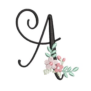 Floral Bella 4inch A-Z Machine Bordado Fonte Digital Download | Design adorável