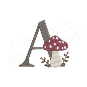 Fuente de bordado a máquina con alfabeto de hongos (4x4, A-Z) Descarga digital / Diseño encantador