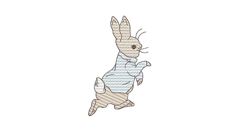 Peter Rabbit 5inch Quick Stitch Machine Embroidery Design Digital ...
