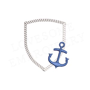 Anker Seil Crest 3-Zoll-Stickerei, Nautische Maschinenstickerei Digitale Datei | Liebevolles Design