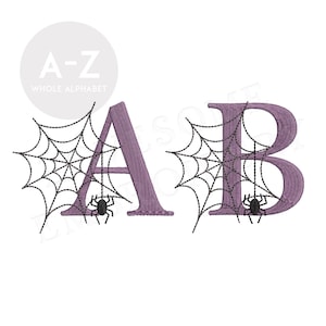 Spider Web Alphabet 3inch A-Z Machine Embroidery Font Digital Download | Lovesome Design